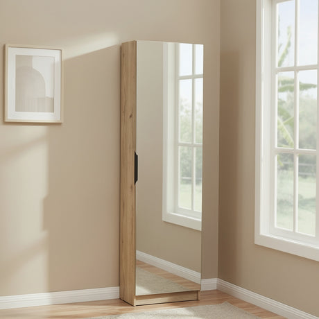 Reflex Royal Oak Tall Mirrored Shoe Cabinet - FurniComp