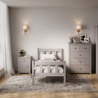 Reid Grey Wooden Bed Frame - FurniComp