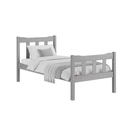 Reid Grey Wooden Bed Frame - FurniComp