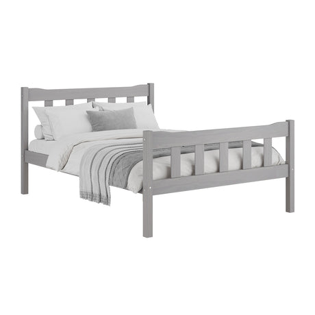 Reid Grey Wooden Bed Frame - FurniComp