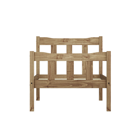 Reid Pine Effect Wooden Bed Frame - FurniComp