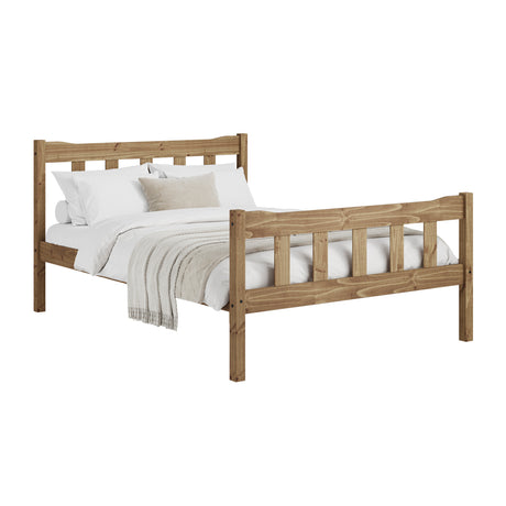 Reid Pine Effect Wooden Bed Frame - FurniComp