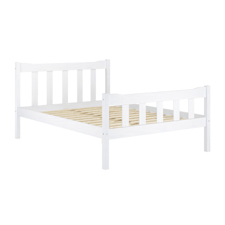 Reid White Wooden Bed Frame - FurniComp