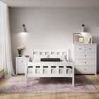 Reid White Wooden Bed Frame - FurniComp