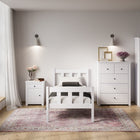 Reid White Wooden Bed Frame - FurniComp