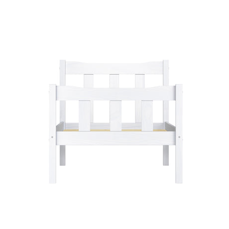 Reid White Wooden Bed Frame - FurniComp