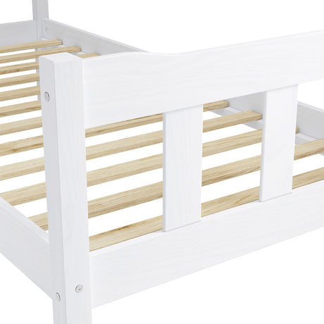Reid White Wooden Bed Frame - FurniComp