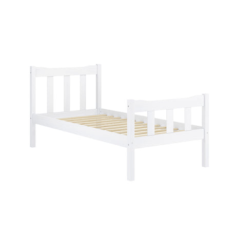 Reid White Wooden Bed Frame - FurniComp