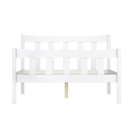 Reid White Wooden Bed Frame - FurniComp