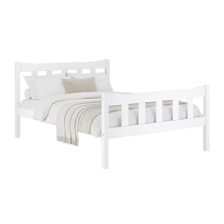 Reid White Wooden Bed Frame - FurniComp