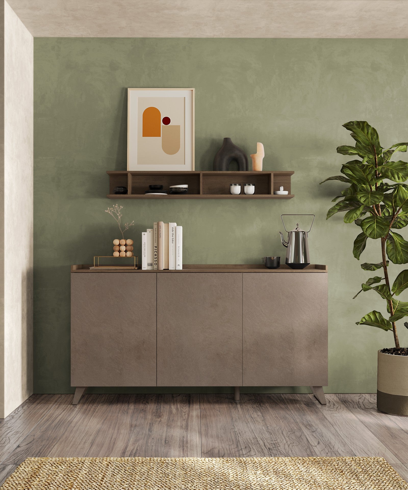 Renato 3 Door Bronze and Mercure Sideboard - FurniComp