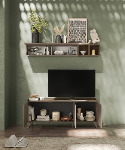 Renato 3 Door Bronze and Mercure TV Stand - FurniComp