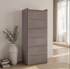 Renato 6 Drawer 50cm Tall Chest of Drawers - Bronze & Mercure Oak - FurniComp