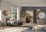 Renato 2 Drawer Bedside Table - Bronze & Mercure Oak - FurniComp