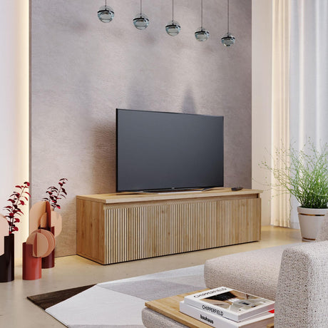 Combo 138cm 1 Drawer Ridged TV Unit - Cadiz Oak - FurniComp