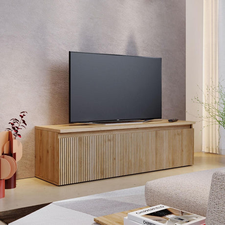 Combo 138cm 1 Drawer Ridged TV Unit - Cadiz Oak - FurniComp