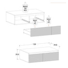 Combo 138cm 1 Drawer Ridged TV Unit - Cadiz Oak - FurniComp