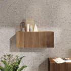Combo 69cm Horizontal Wall Mounted Ridged Cabinet with Flap Door - Mercure Oak - FurniComp