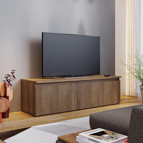 Combo 138cm 1 Drawer Ridged TV Unit - Mercure Oak - FurniComp