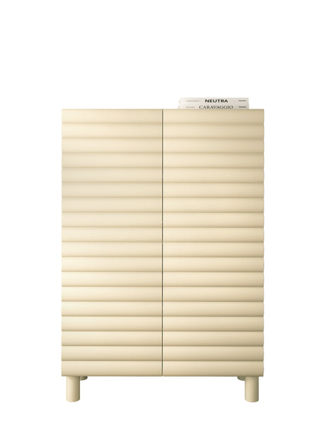 Riley 100cm 2 Door Tall Sideboard/Highboard- Cream - FurniComp