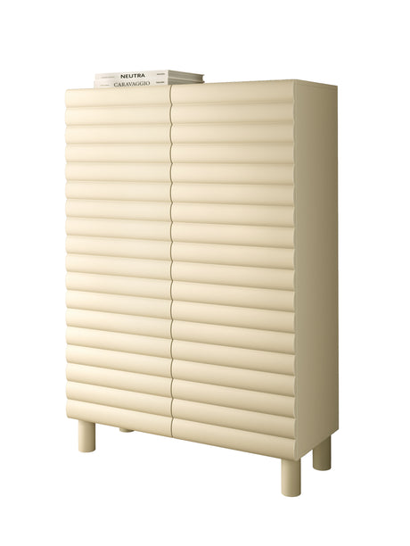 Riley 100cm 2 Door Tall Sideboard/Highboard- Cream - FurniComp
