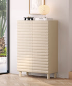 Riley 100cm 2 Door Tall Sideboard/Highboard- Cream - FurniComp