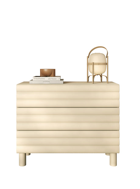 Riley 100cm 3 Drawer Chest of Drawer- Cream - FurniComp