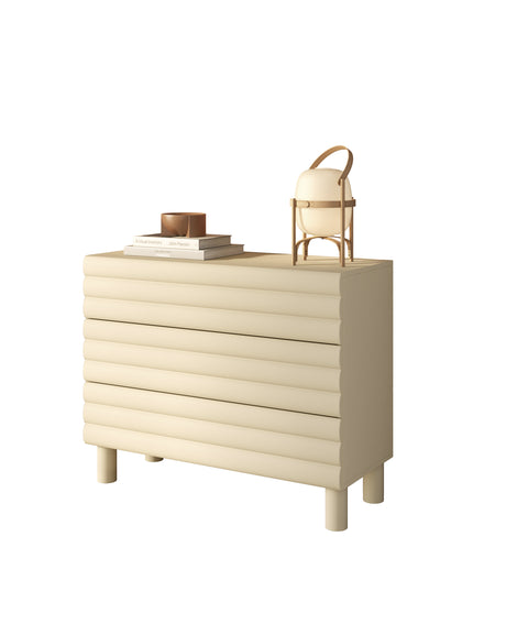 Riley 100cm 3 Drawer Chest of Drawer- Cream - FurniComp