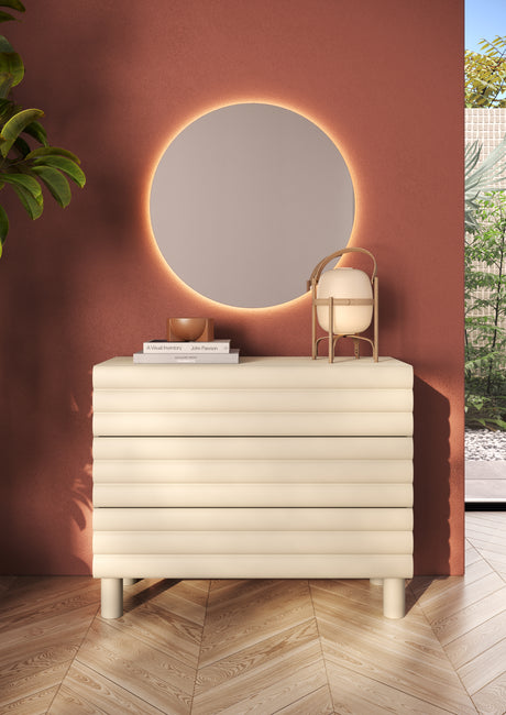 Riley 100cm 3 Drawer Chest of Drawer- Cream - FurniComp