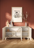 Riley 150cm 3 Door Sideboard- Cream - FurniComp
