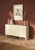 Riley 150cm 3 Door Sideboard- Cream - FurniComp