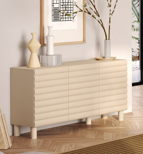 Riley 150cm 3 Door Sideboard- Cream - FurniComp