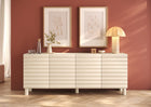 Riley 200cm 4 Door Large Sideboard- Cream - FurniComp