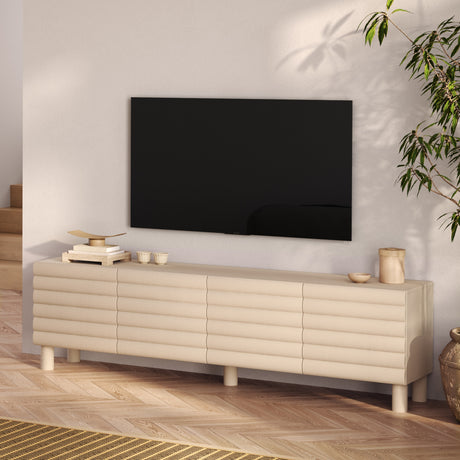 Riley 200cm 4 Door Large TV Unit- Cream - FurniComp