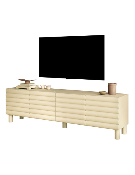 Riley 200cm 4 Door Large TV Unit- Cream - FurniComp