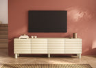 Riley 200cm 4 Door Large TV Unit- Cream - FurniComp