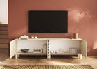Riley 200cm 4 Door Large TV Unit- Cream - FurniComp