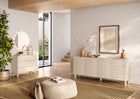 Riley 200cm 4 Door Large TV Unit- Cream - FurniComp