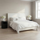 Rosa White Boucle Fabric Bed Frame - FurniComp