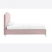 Rose Shell Pink Velvet Fabric Bed Frame - FurniComp