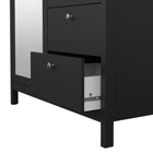 Rowan 100cm 2 Door 2 Drawer Mirrored Wardrobe-Black - FurniComp