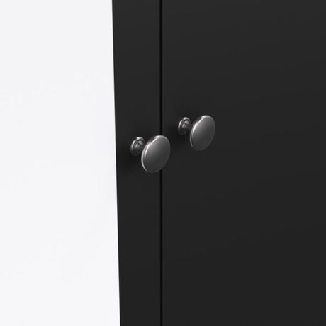 Rowan 100cm 2 Door 2 Drawer Mirrored Wardrobe-Black - FurniComp