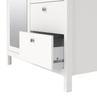 Rowan 100cm 2 Door 2 Drawer Mirrored Wardrobe-White - FurniComp