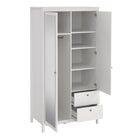 Rowan 100cm 2 Door 2 Drawer Mirrored Wardrobe-White - FurniComp