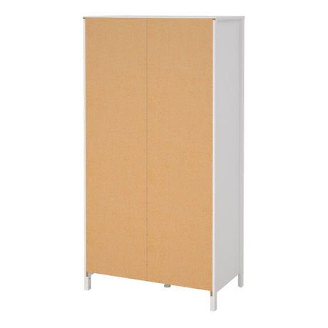 Rowan 100cm 2 Door 2 Drawer Mirrored Wardrobe-White - FurniComp