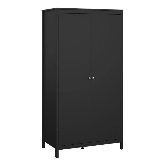 Rowan 100cm 2 Door Wardrobe-Black - FurniComp