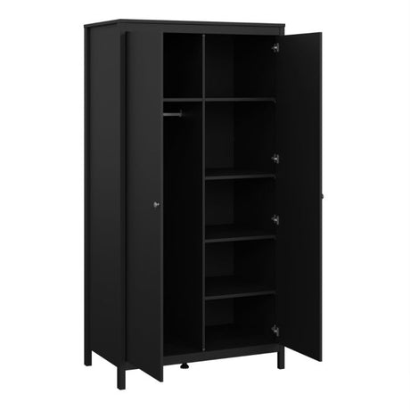 Rowan 100cm 2 Door Wardrobe-Black - FurniComp