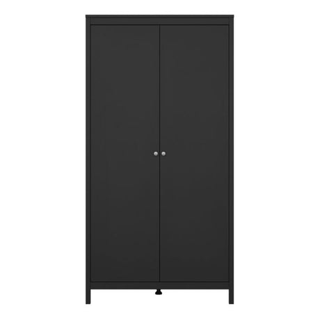 Rowan 100cm 2 Door Wardrobe-Black - FurniComp