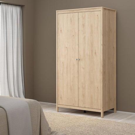 Rowan 100cm 2 Door Wardrobe-Jackson Hickory Oak - FurniComp