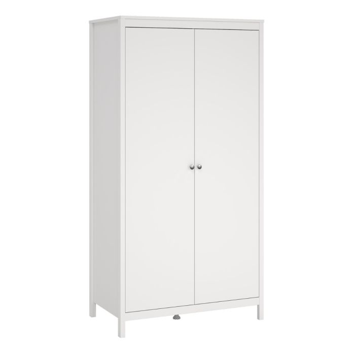 Rowan 100cm 2 Door Wardrobe-White - FurniComp